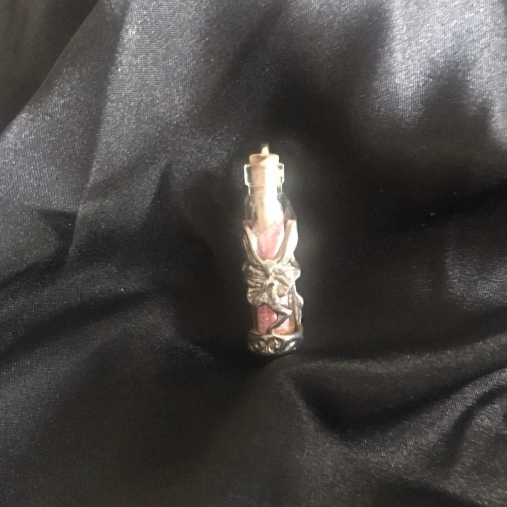 Silver Pink Glass Fairy with Fairy Dust Pendant Necklace